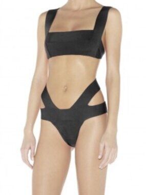 HERVE LEGER **Black Bikini Bottom**